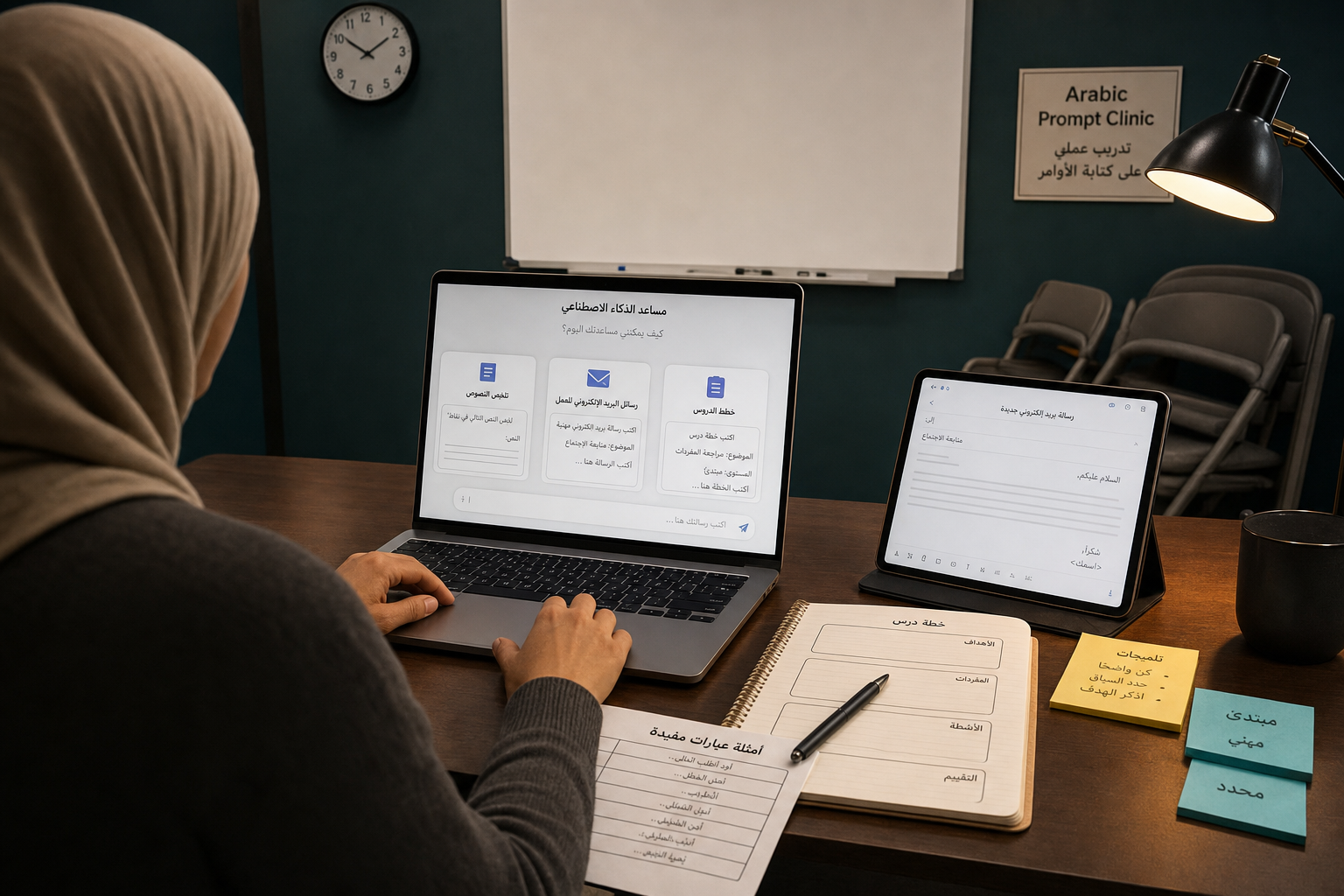 Arabic Prompt Clinic: 10 Before-and-After Prompts for Better Summaries, Emails, and Lesson Plans