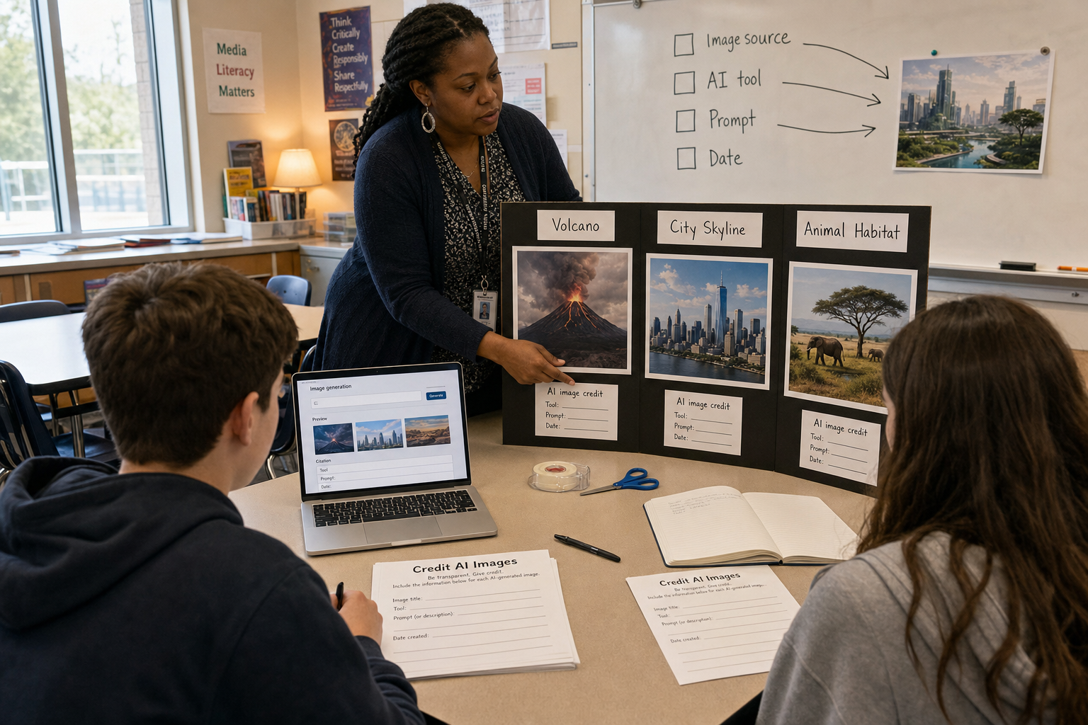 AI Images in Student Projects: A Fair Credit Guide for Teachers, Parents, and Young Creators